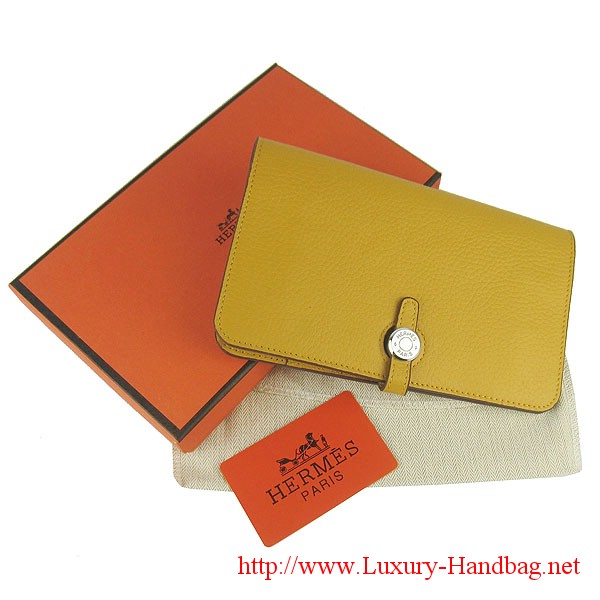 Cheap Fake Hermes Dogon Wallet Travel Case H001 Yellow